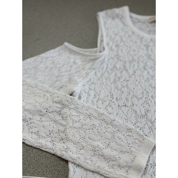 Michael Kors NWTWomen Large White Beach Cover Up Dress Eyelet Lace Open Shoulder - Picture 7 of 13